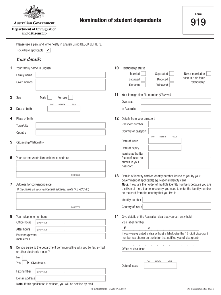 form 919 Preview on Page 1