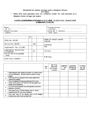 Belgian Family Reunion Visa Checklist