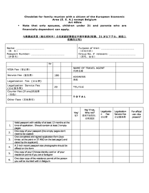 Family Reunion Visa Application Checklist
