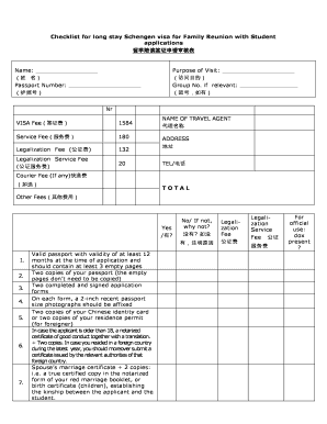 Schengen Visa Application Checklist