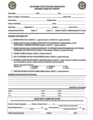 California Referee’s Send-Off Report