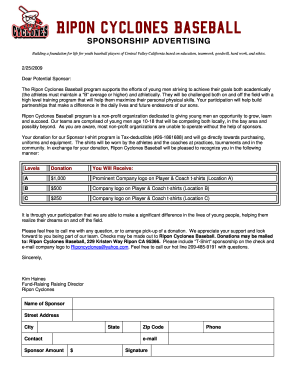 26 Printable Sample Sponsorship Letter Forms And Templates