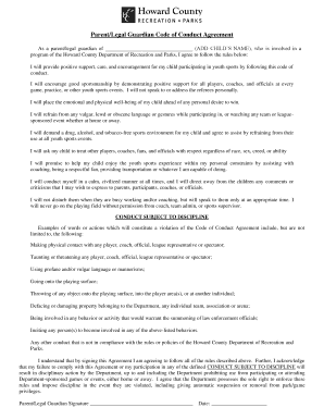 Parent/Legal Guardian Code of Conduct Agreement