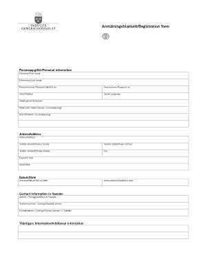 Swedish Registration Form