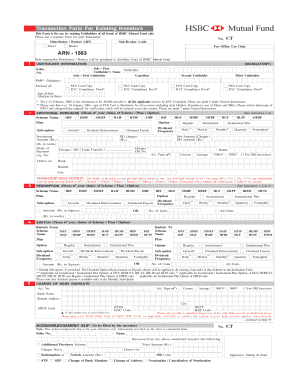 HSBC Mutual Fund Transaction Form