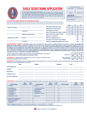 Eagle Scout Rank Application