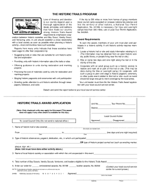 Historic Trails Award Application