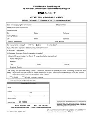 Notary Public Bond Application