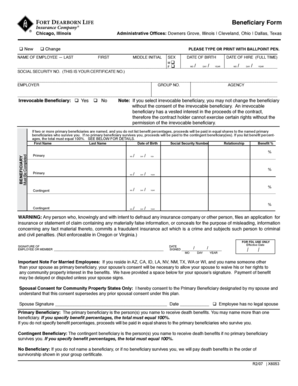 Fort Dearborn Life Beneficiary Form