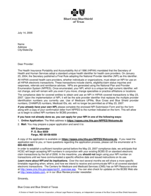 National Provider Identifier Submission Form