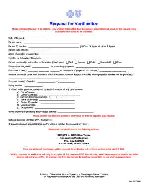 Request for Verification Form