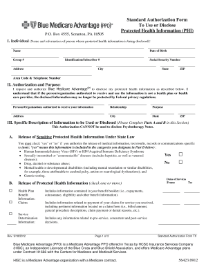 Standard Authorization Form for PHI Disclosure