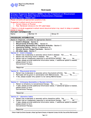 Remicade Medical Policy Form
