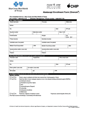Abatacept Enrollment Form (Orencia®)