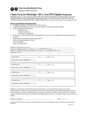 BlueEdge HCA Non-PPO Claim Form