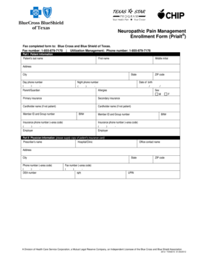 Neuropathic Pain Management Enrollment Form