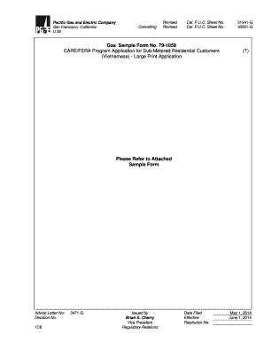 CARE/FERA Program Application for Sub-Metered Residential Customers