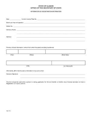 Illinois Affirmation of Registration Information