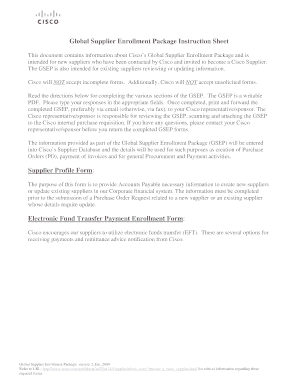 Cisco Global Supplier Enrollment Package