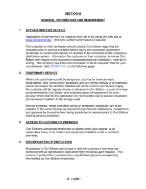 Con Edison Electrical Customer Work Request