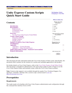 Unity Express Custom Scripts Quick Start Guide - Cisco