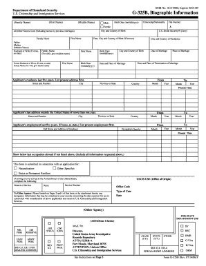 USCIS Form G-325B Biographic Information