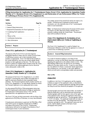 US Immigration T Nonimmigrant Status Application