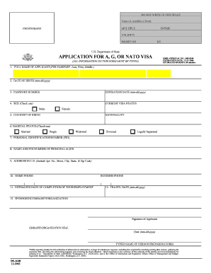 US Visa Application Form DS-1648