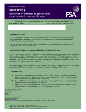 Cross-border passporting form - Better Regulation Ltd