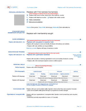 Europass CV Template