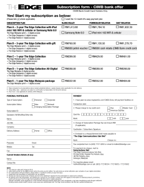 CIMB Bank Subscription Form