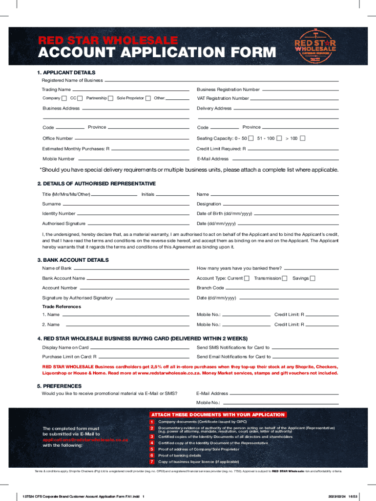 Oddbins Wholesale Account Application Form Preview on Page 1