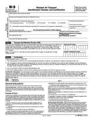 Form W-9 Request for Taxpayer Identification Number and Certification
