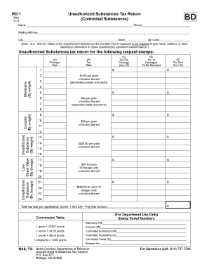 Unauthorized Substances Tax Return