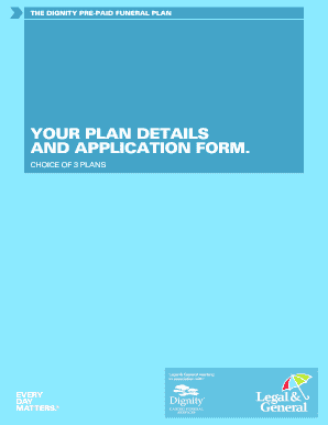 Dignity Pre-Paid Funeral Plan Application Form