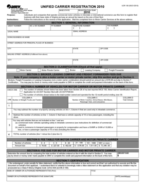Unified Carrier Registration Form UCR 100