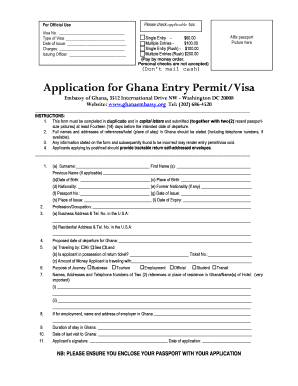 Ghana Entry Permit/Visa Application