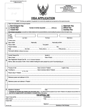 Thai Visa Application Form