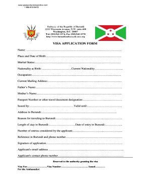 Visa Application Form