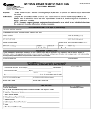 National Driver Register File Check DL 56