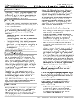USCIS Form I-751 Petition to Remove Conditions on Residence