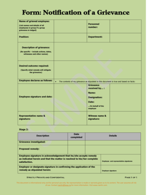 Employee Grievance Form