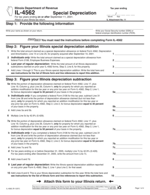 Illinois Special Depreciation Form IL-4562