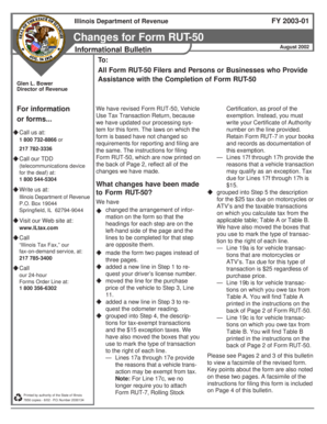 Illinois Form RUT-50 Vehicle Use Tax Transaction Return