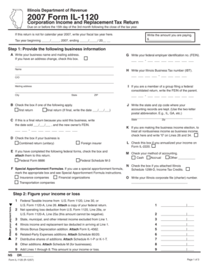Illinois Form IL-1120