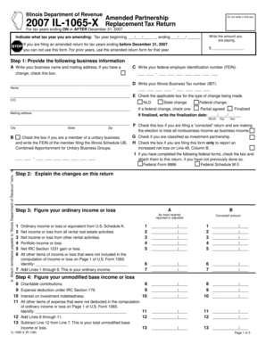 Illinois Partnership Amended Tax Return