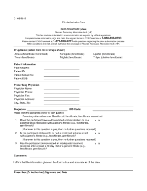 BCBS Tennessee Prior Authorization Form