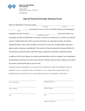 Out-of-Network Provider Election Form