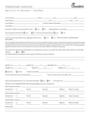 California Employment Application