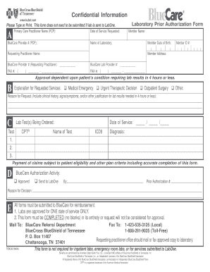 Laboratory Prior Authorization Form